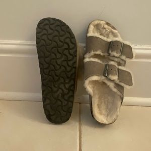 Woman’s size 38 fuzzy Birkenstocks